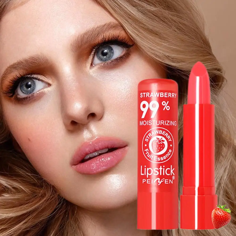 Color Changing Lip Balm Gloss, Long-Lasting Moisturizing Tinted Lip Balm, Peach Nourishing Lipstick for Natural Flush