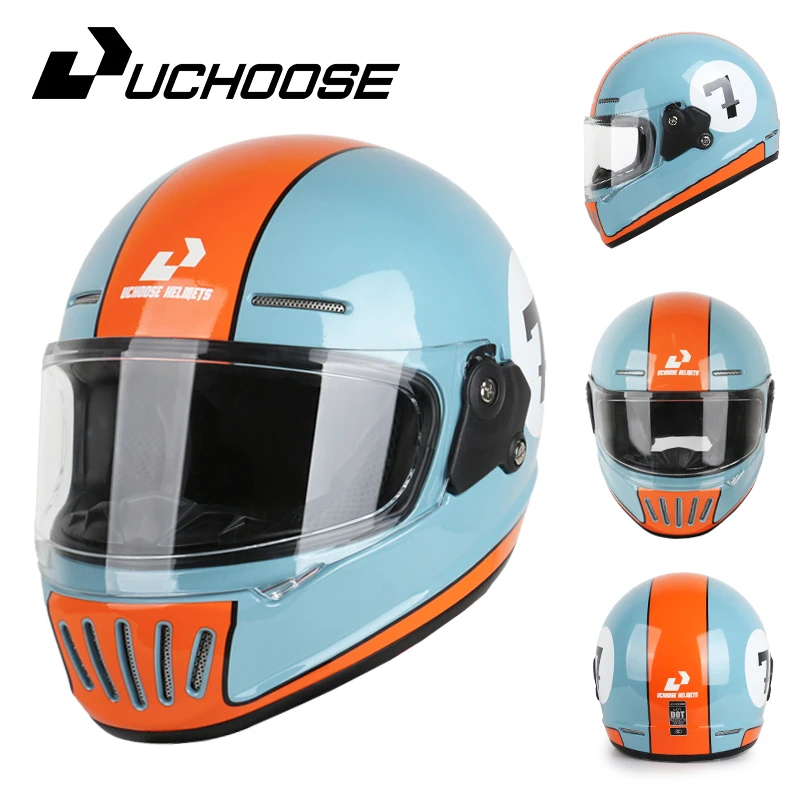 

Full Face Motorcycle Vintage Motorbike Helmets Safety Moto Casque Women Men Casco Moto adults