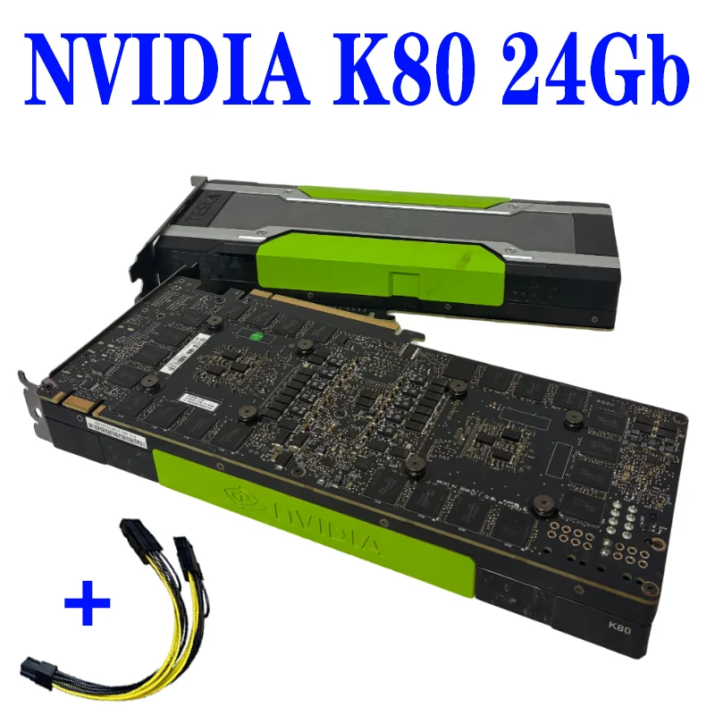 Tarjeta gráfica NVIDIA K80 24G GPU para computación profesional con IA y aprendizaje profundo, K80 24GB