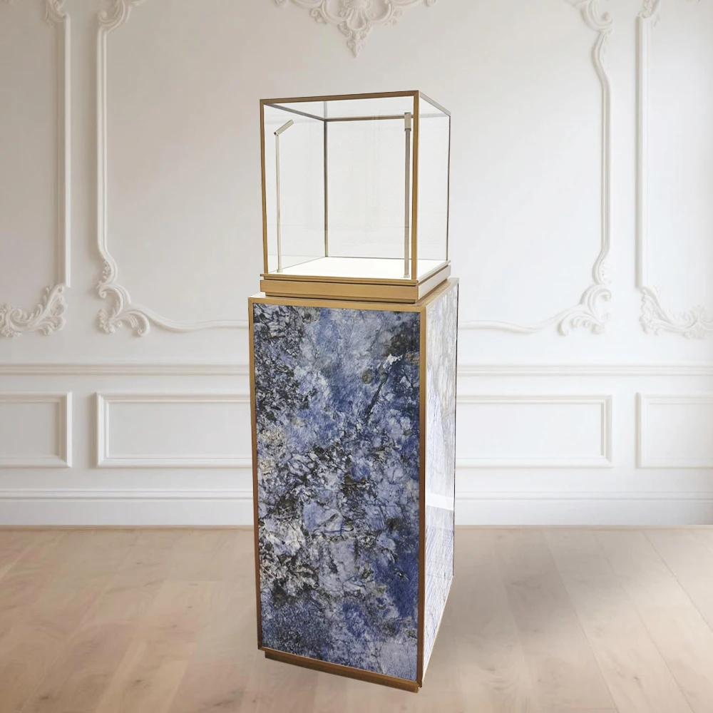 Lockable Antique Glass Display Cabinet Floor Type Light Emitting Diode Sheet Metal Manufacturing