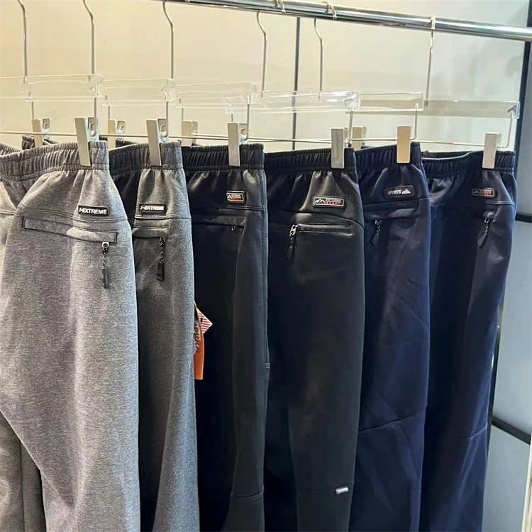 Outdoor Men's Casual Trousers Four-Sided Elastic Random Sle Woven Running Straight Leg Pants Tee-acetate Fiber Straight Cut