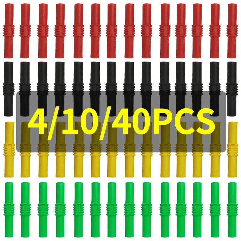 4/10/40 Pcs 4mm Female Stackable Banana Jack Coupler - Full Metal Gold Plated Extension Connector for Test Leads & Binding Posts