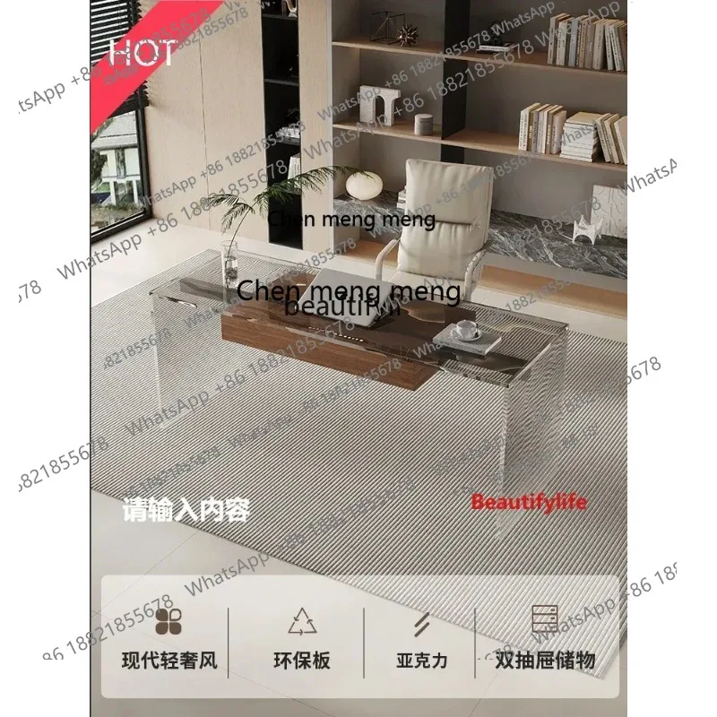 cn8617 LHY New Arrivals Acrylic Suspension Desk Designer Modern Minimalist High-End Desk Study Home Small Apartment Computer Tab