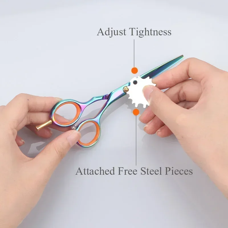 2pcs/Set 5.5'Multi-color Hair Scissors Right-hand Cutting Thinning Hairdressing Scissors Pro Salon Hair Styling Tools