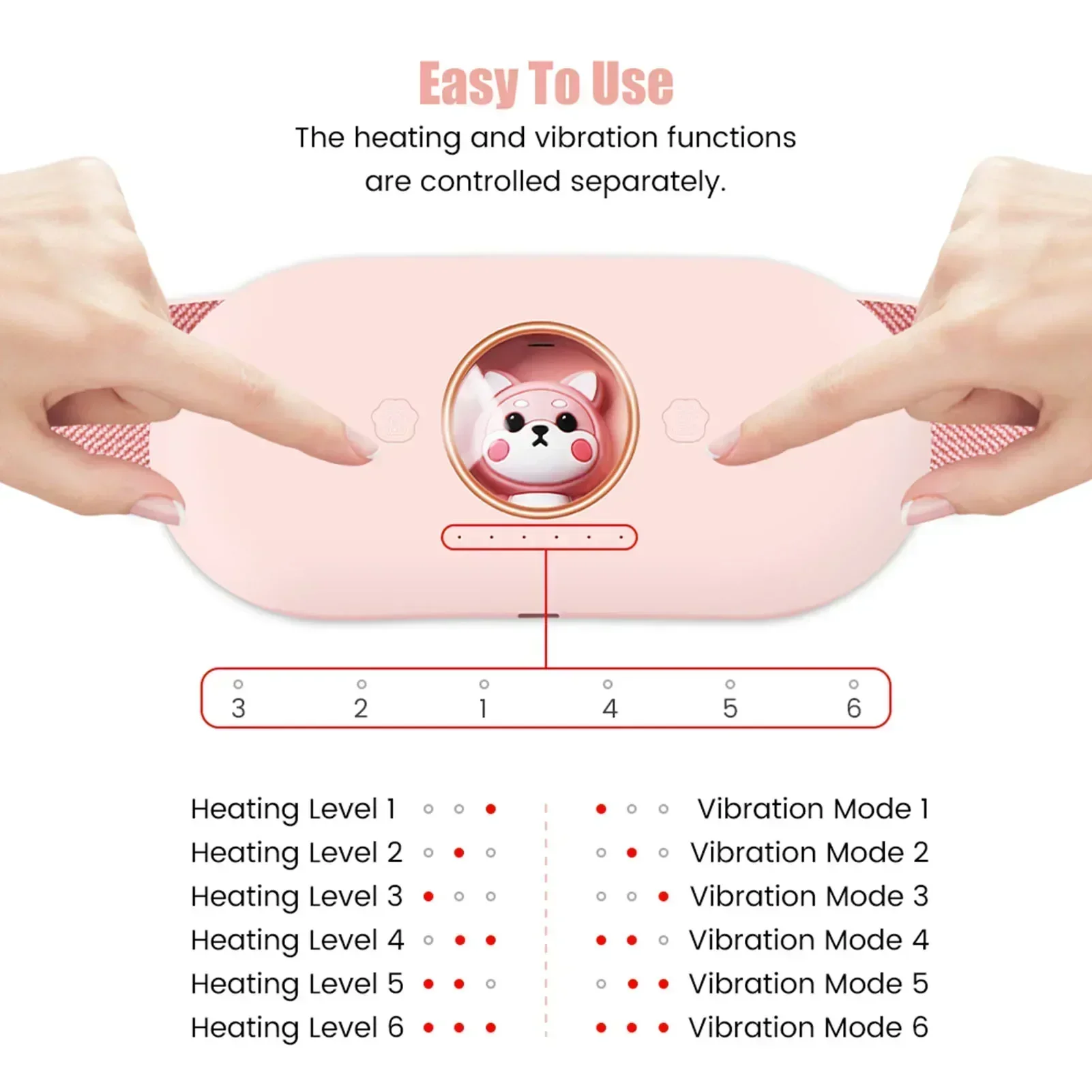 Menstruatie Verwarming Zelfmassage Warmte Periode Pijnbestrijding Draagbare verwarmingskussen Verwarmingsriem Thermische stimulator Maagverwarmingsriem