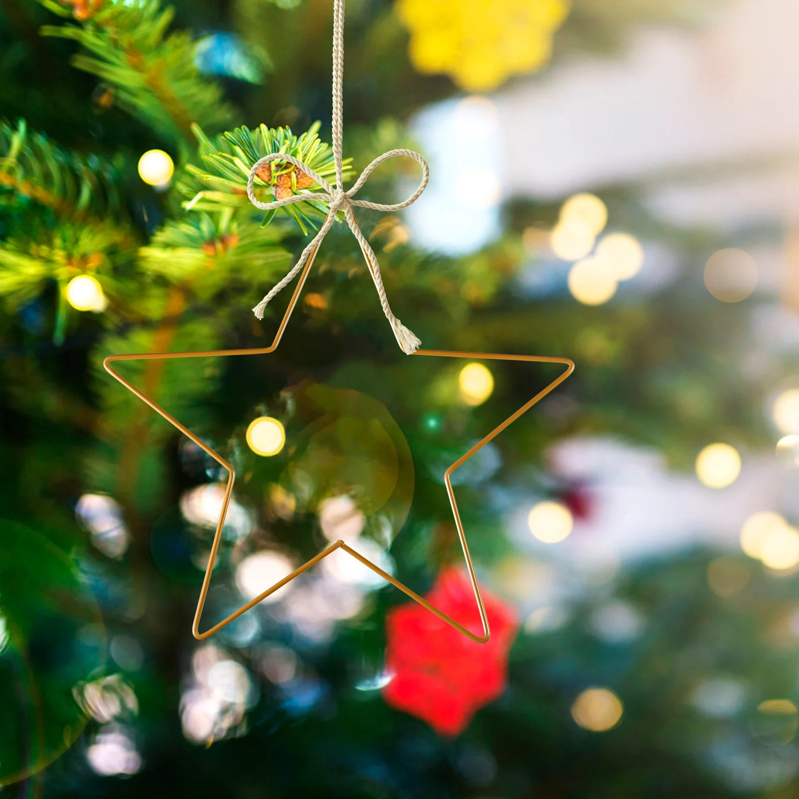 

Christmas Star Adornment Iron Star Shaped Pendant Hanging Wall Ornament For Home Xmas Decor Diy Craft Pentagram Frame