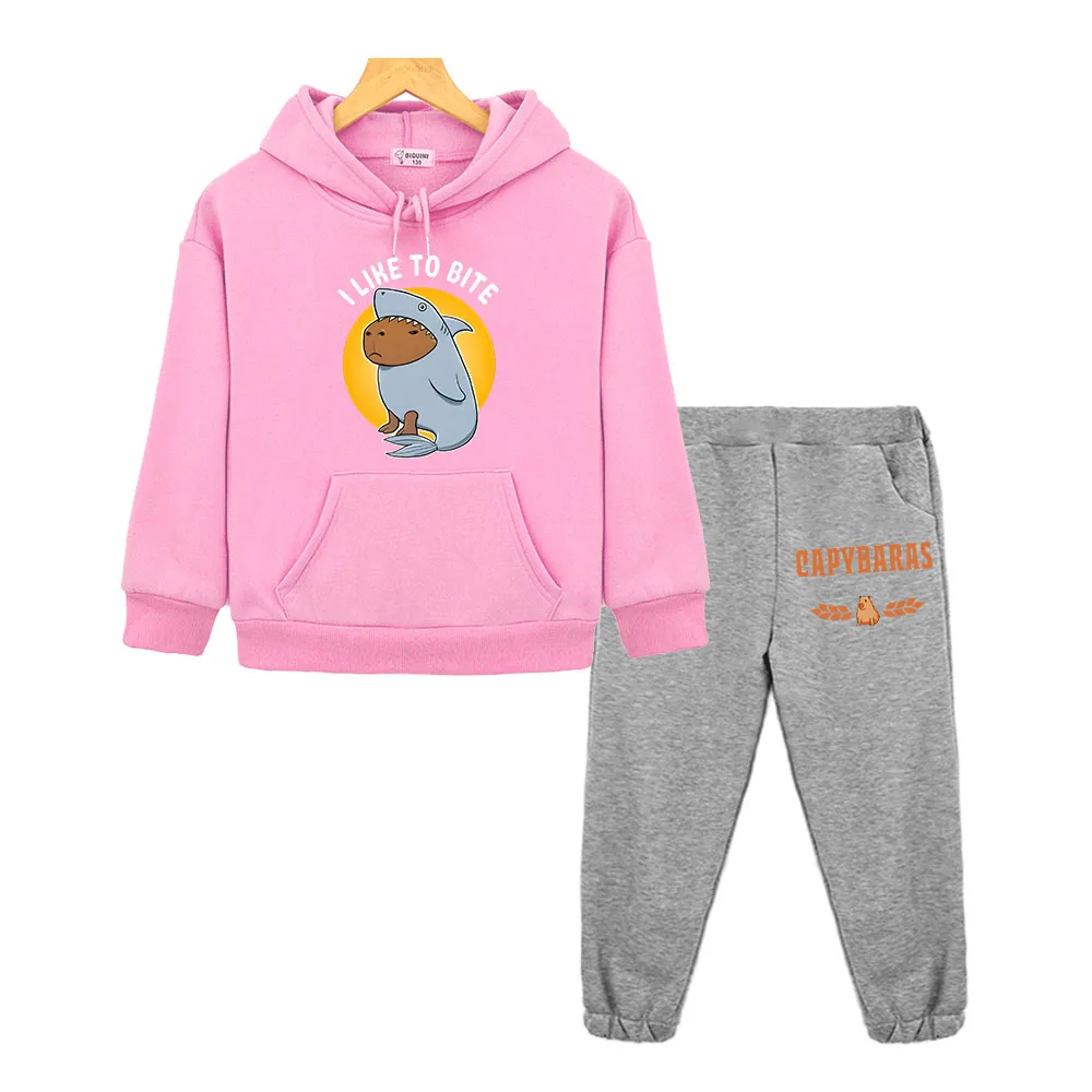 

Capybara kids boutique clothes Hooded Sets Autumn Sweatshirt y2k sudadera anime hoodie Jacket Fleece Pullover boys girl clothes