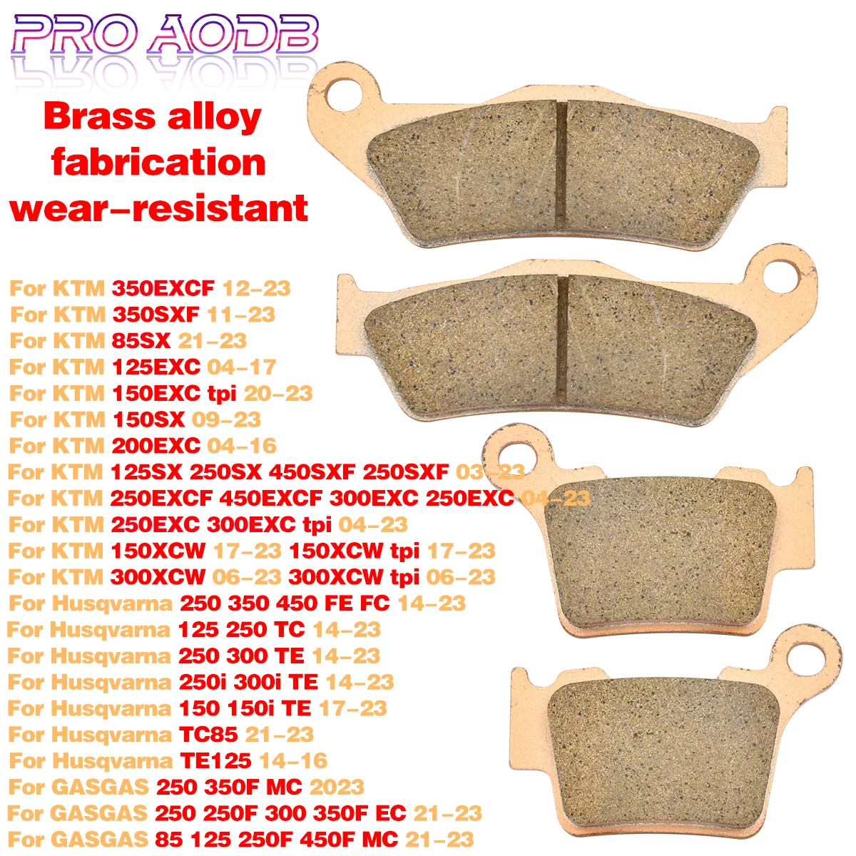 Moto Metal & Brass Alloys Front And Rear Brake Pads For KTM XC XCF XCFW XCW SX SXF EXC EXCF 85 125 250 300 350 450 TPI 2004-2023