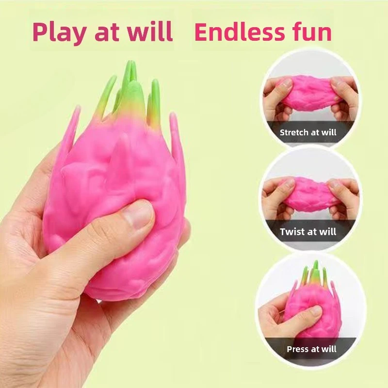 Dragon Fruit Building Block Handmade Ball Products Slow Rebound Plastic Pinch Music Cute Sound Decompression Toy Music Gifts - view 6