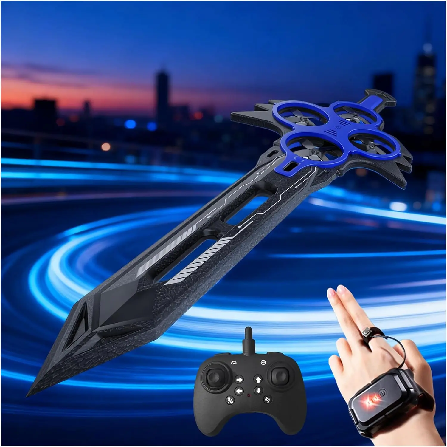 RC Airplane Flying Sword Gesture Control Drone Fighter J 360° Flip Remote Control Plane for Ages 8-16