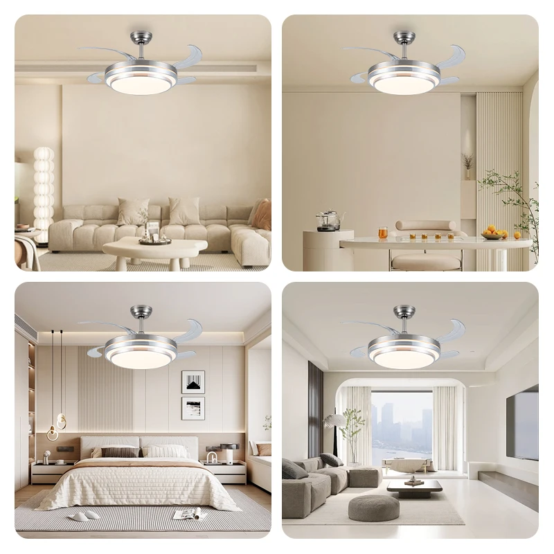 42-Inch Minimalist Modern LED Ceiling Fan with DC Motor Remote Control 6-Speed 6000K Daylight 10-Year Warranty for Living Room