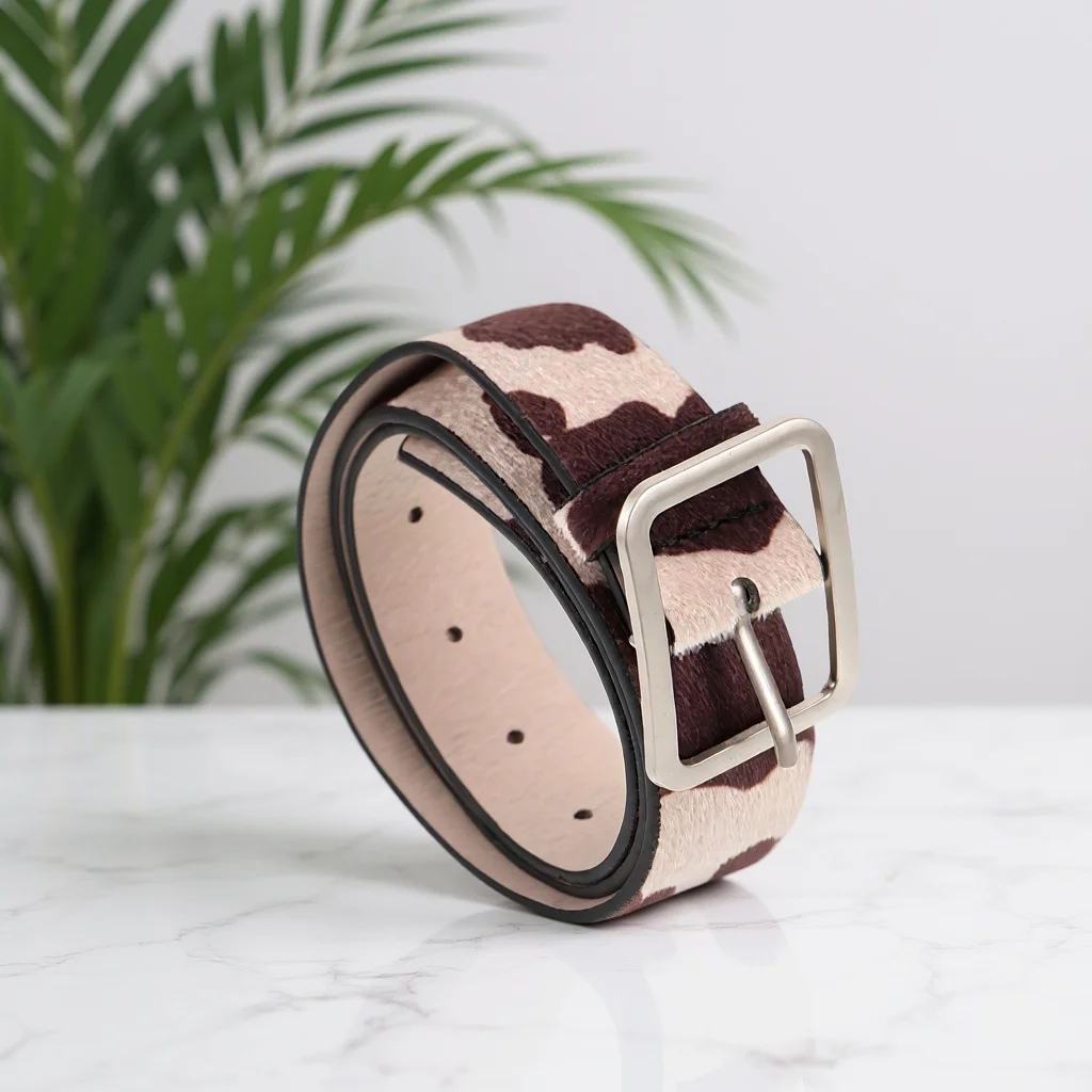 

Adjustable Cow Print Belt Women's PU Western Belt Animal Print Fashion Accessory for Casual Daily Wear Outfit Western Belts