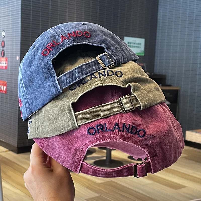 Gorra de béisbol desgastada Retro para mujer, sombrero de ala ancha vaquera con agujero lavado al agua, gorra con visera, gorra de moda para hombre