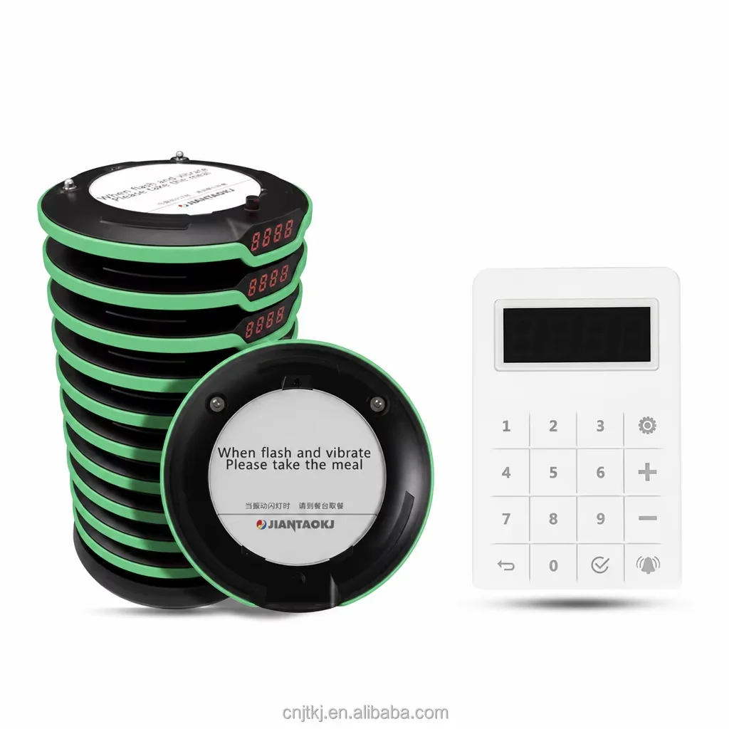 Pager System Touch Keyboard Wireless Calling System 500ft Long Range 20 Rubber Protected Buzzers Restaurant Cafe Nursing Home