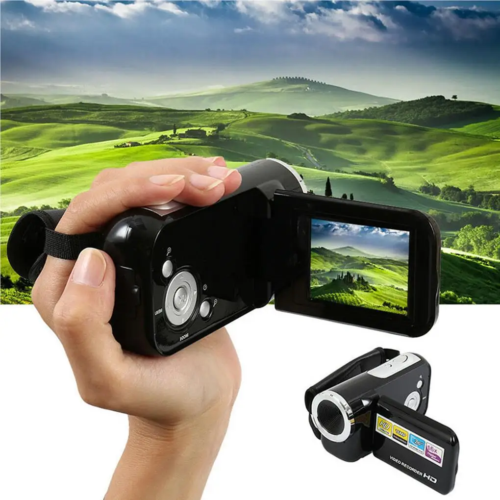 1080P Digital Camera 2 Inch Rotatable Screen Camera 16MP Vlog Camcorder Video Recorder 16x Zoom DV Video Camera with USB Cable