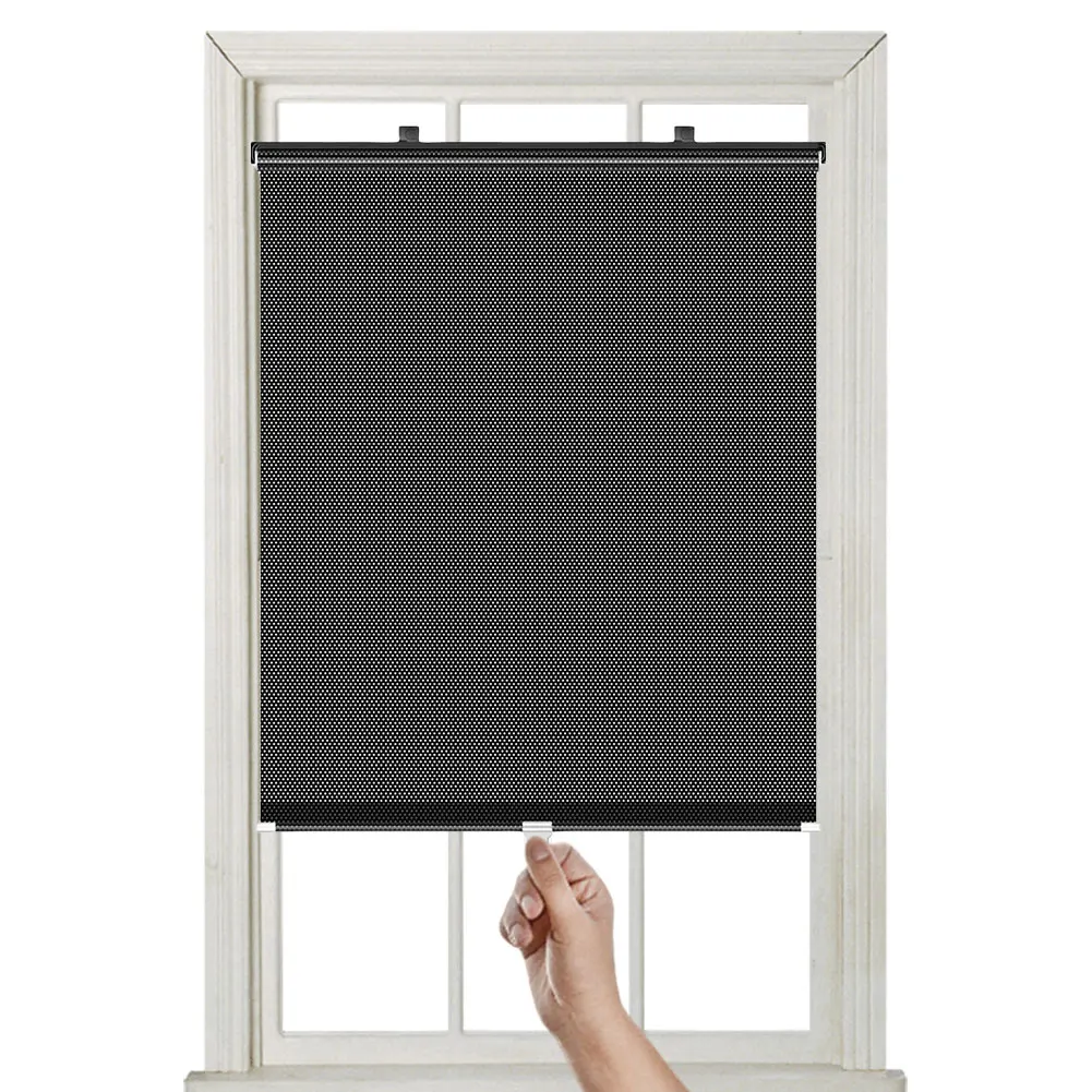 Universal Roller Blinds Nail-free Window Shade Easy To Install Window Sun-shading Curtains for Car Bedroom Kitchen Office