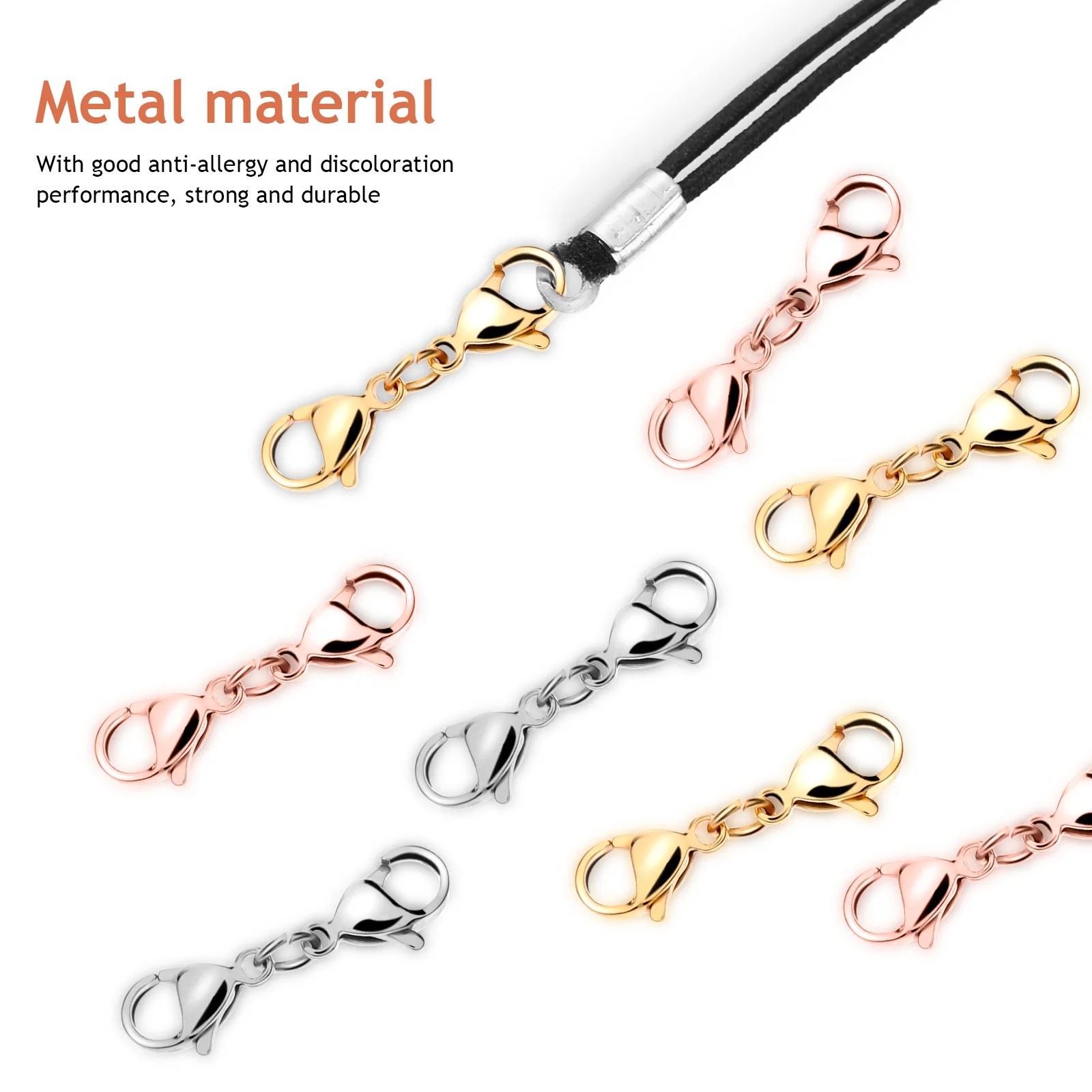 12 Pcs Necklace Shortener Clip Lobster Clasp Jewellery Clasps and Fasteners for Chains