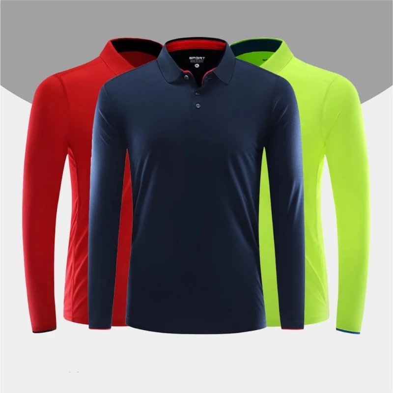 Long-Sleeved Polo Shirt Quick-Drying Sport T-Shirt Breathable Summer Wear Jersey Men\'s Tops Workwear Culture Shirt Clothing