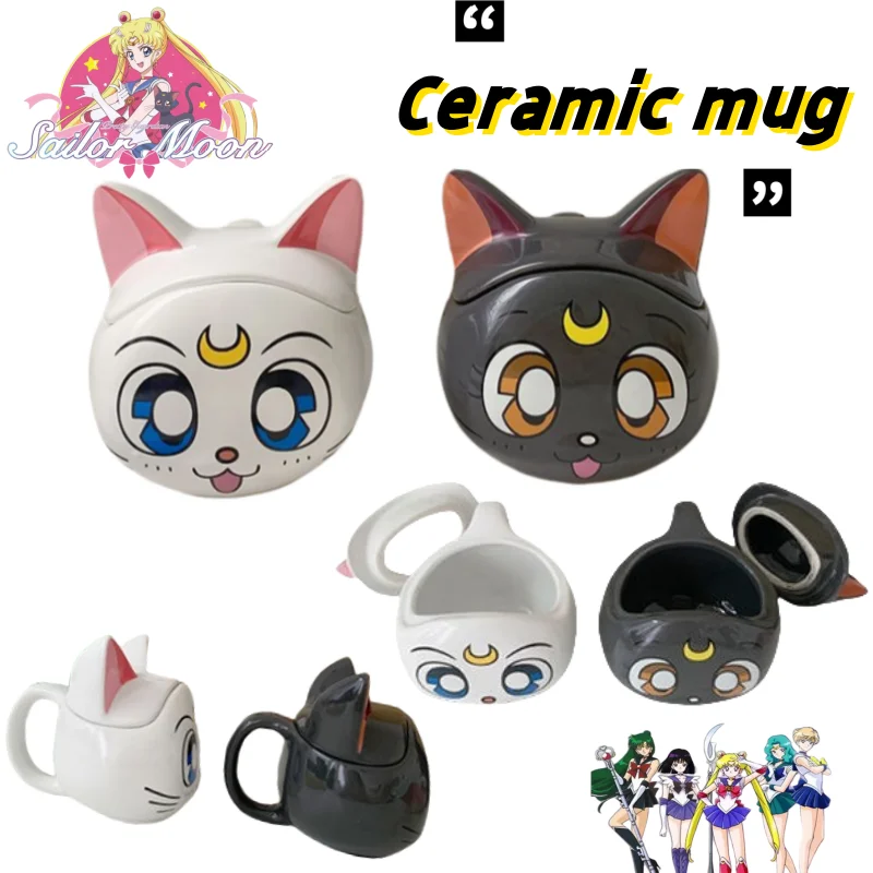 Sailor Moon Tsukino Usagi Mizuno Ami Hino Rei kreative Cartoon-Keramiktasse für Mädchen, Zuhause und Büro, Wasserbecher, Geburtstagsgeschenke