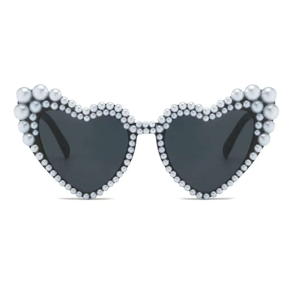 

Pearl Frame Imitation Pearl Sunglasses UV400 Protection Heart-shaped Design Cat Eye Eyewear Y2K Fashion Comfortable To Wear