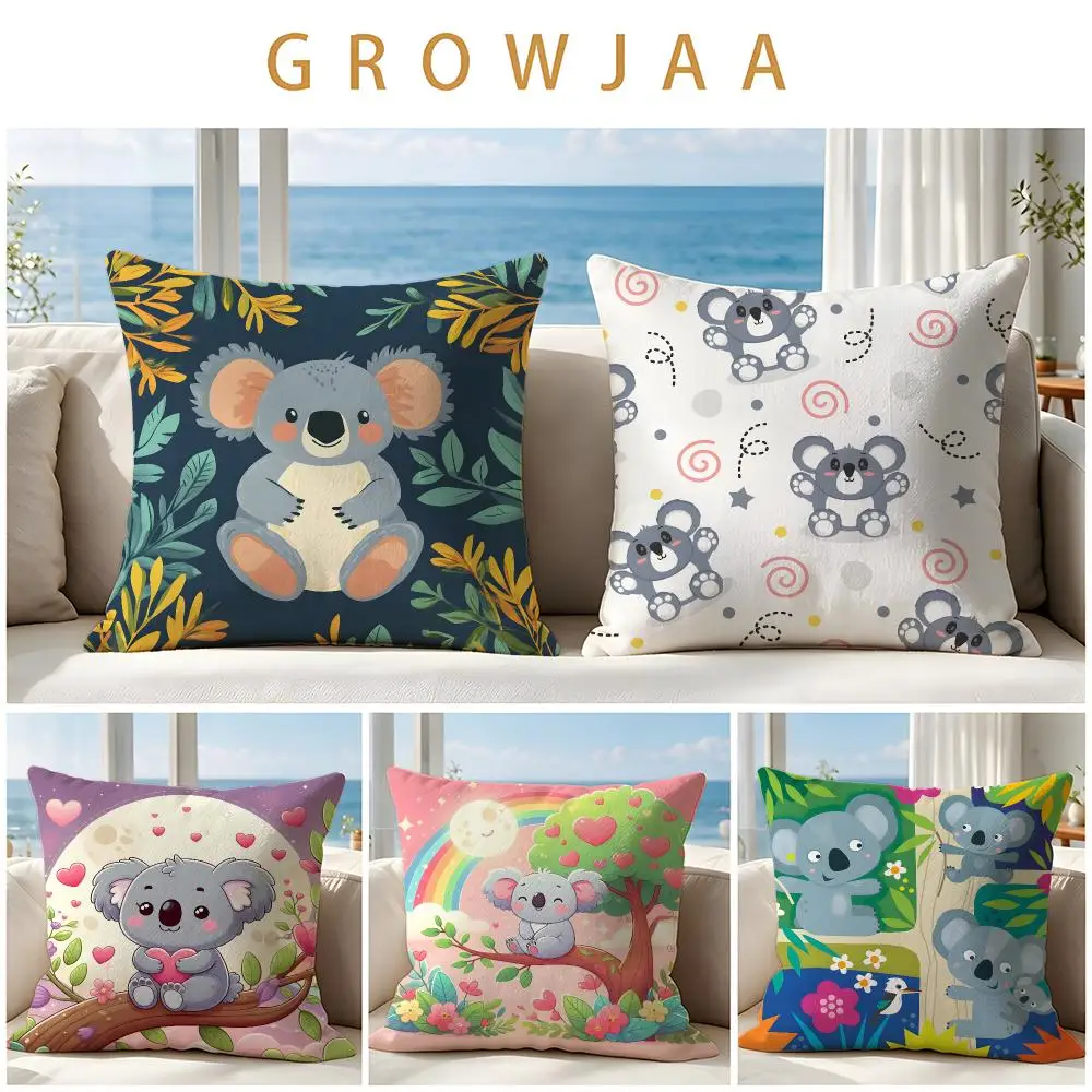 animal Koala Cushion Cover Throw Pillow Short Plush Fresh Natural Cushion for Living Room Sofa Ornament Present Gift