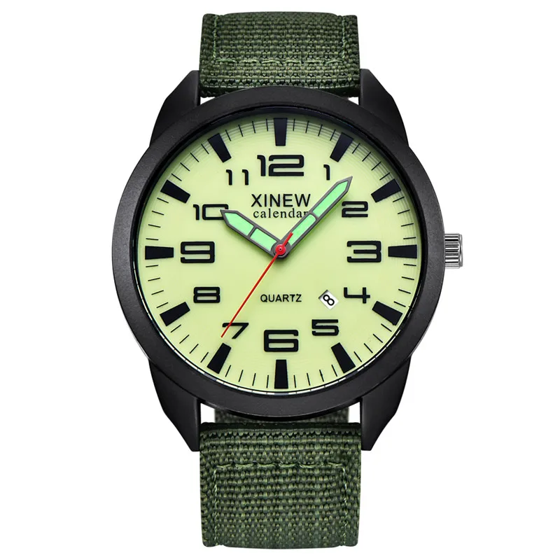 Reloj hombre meninos xinew marca relógios homens estudantes moda banda de náilon esportes militar data relógio reloj masculino montre homme