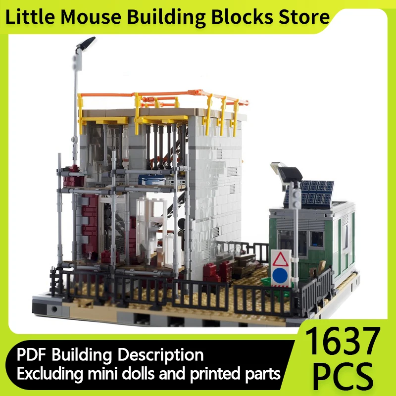 

Street View Model MOC Building Bricks Construction Site And Office Modular Technology Gifts Holiday Assemble Children Toys Suit
