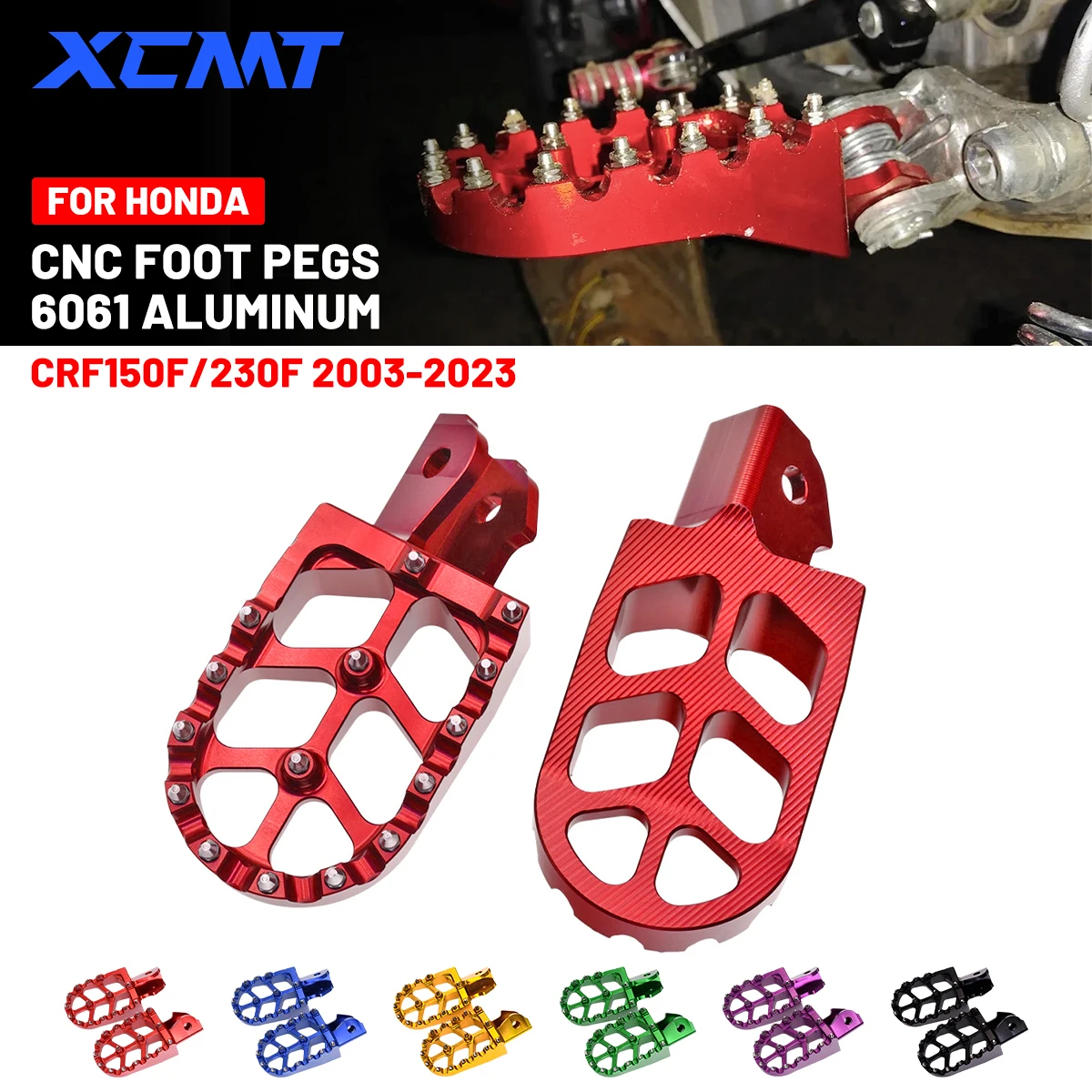 

For HONDA CRF150F CRF230F CRF150 CRF230 F CRF 150F 230F 230 F 2003-2023 CNC Footrest Footpegs Foot Pegs Rests Pedals Accessories