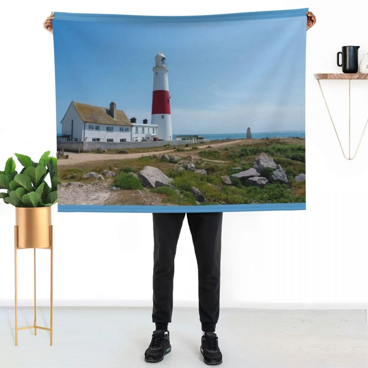Portland Bill Lighthouse Throw Blanket Decoratives Plaid on the sofa for sofa Decorative Sofa bed plaid Luxury Throw Blankets