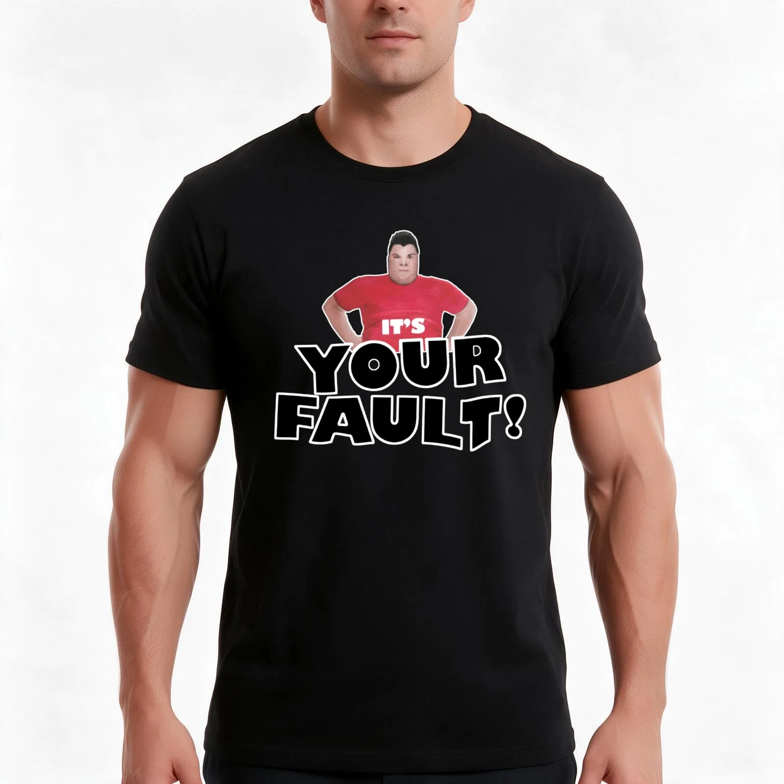 Your Fault T-Shirt, Summer Casual Cotton Tee, Oversized Streetwear Tops, Vintage Graphic Print, Loose Fit Short Sleeve