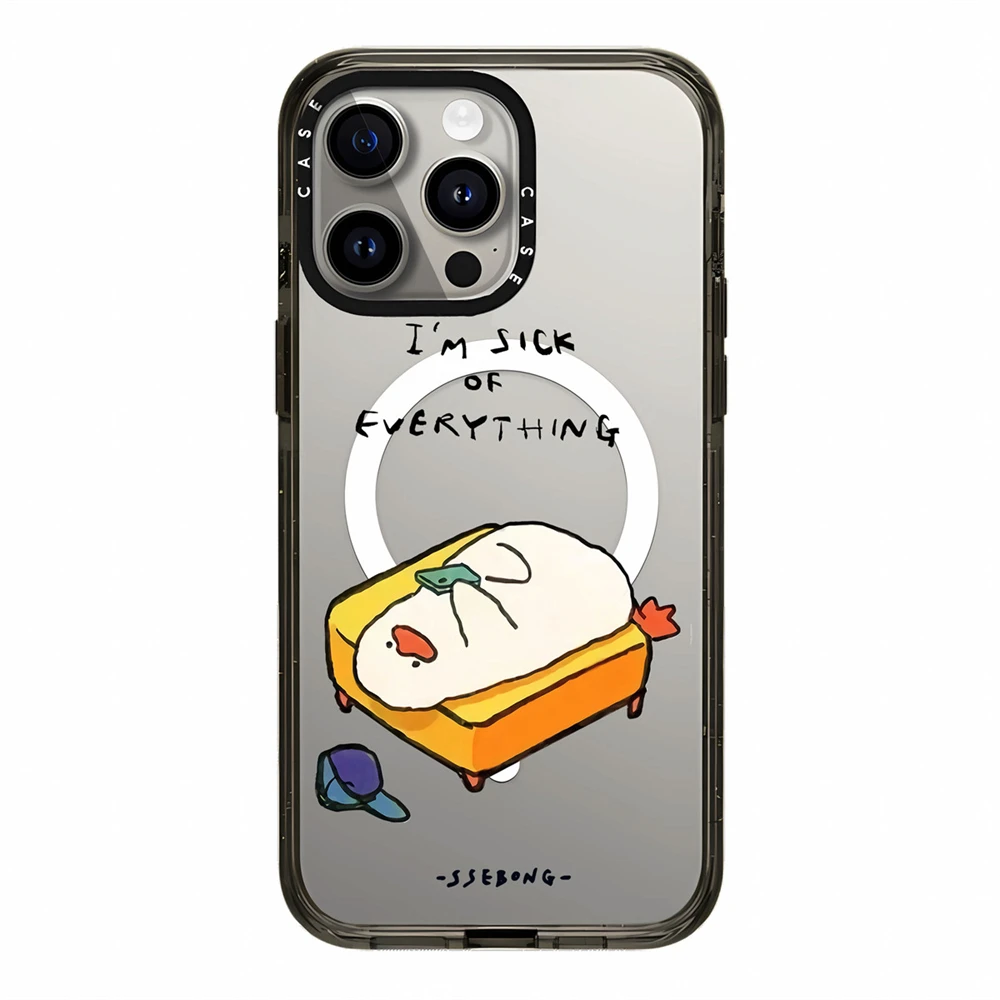 Акриловый чехол MagSafe с милым мультяшным декадентским утенком для iPhone 17, 16, 15, 14, 13, 12, 12 Pro, противоударный чехол с магнитной беспроводной зарядкой