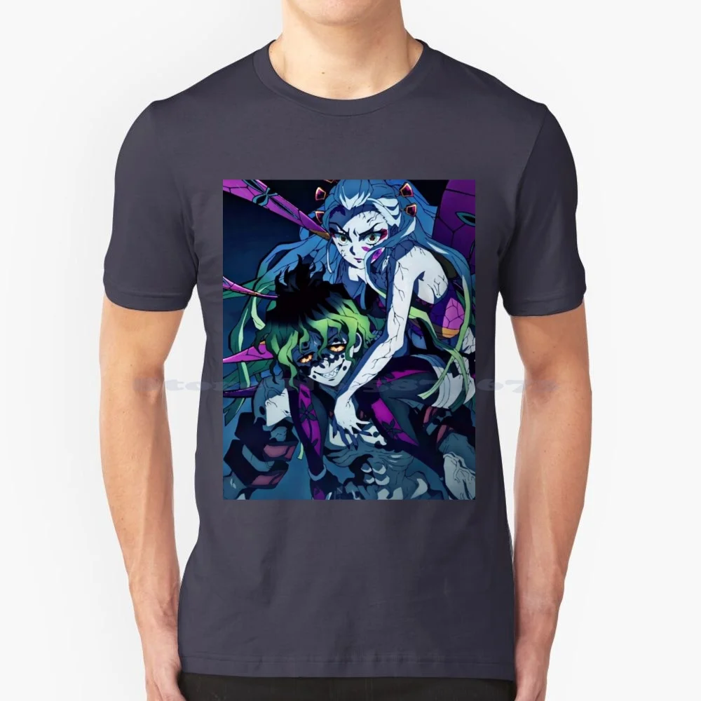 Camiseta de copia de Gyutaro y Daki, camisa 100% de algodón, Nezuko, Manga, Inosuke, Hashibira, diablo, Anime japonés, demonio, Tanjiro divertido