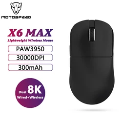 Motospeed X6 MAX 8K Wireless Mouse Lightweight PAW3950 Rechargeable 26000DPI Dual-mode 43g Gaming Mouse For Computer Laptop PC