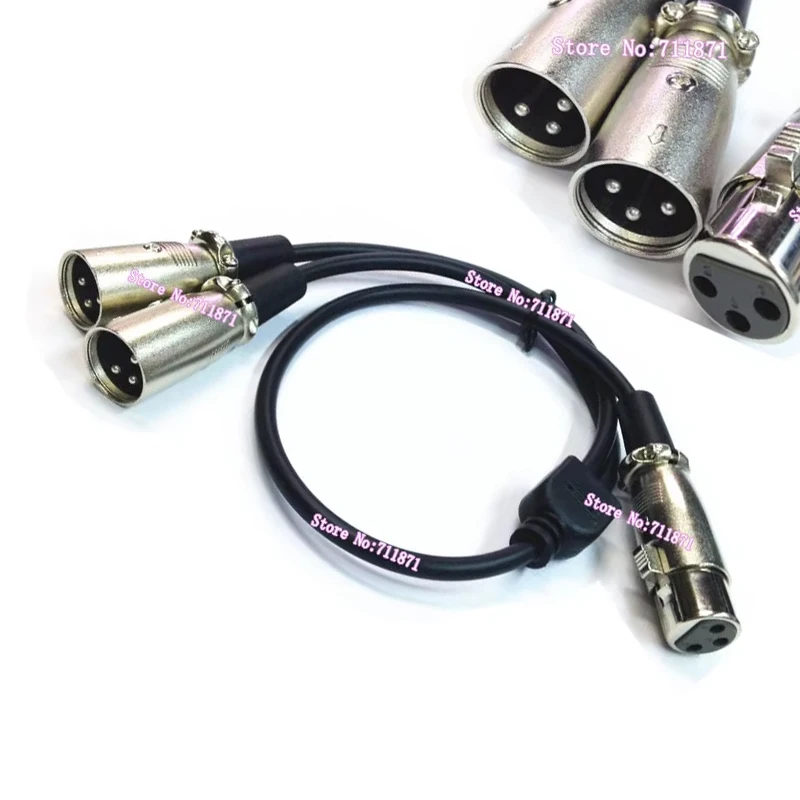 XLR Female Double Male Kabel Line XLR Y Kabel Splitter CANNON Female 2 Dua Laki-laki Mikrofon Line Kabel XLR Laki-laki Perempuan Adaptor