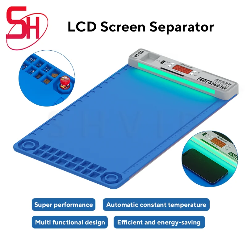 MECHANIC CP14 LCD Screen Separatorr 120℃ Fast Heating Silicone Pad LED Dust Detection Light For Mobile Phone Repair Tool