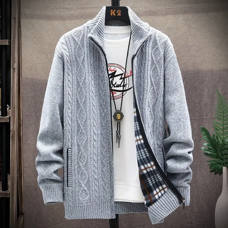 Men's Sweaters Korean Fashion Knitted Cardigan Male Thick Autumnr and Winter Jackets Woven Cheap Streetwear Cable Original Y2k