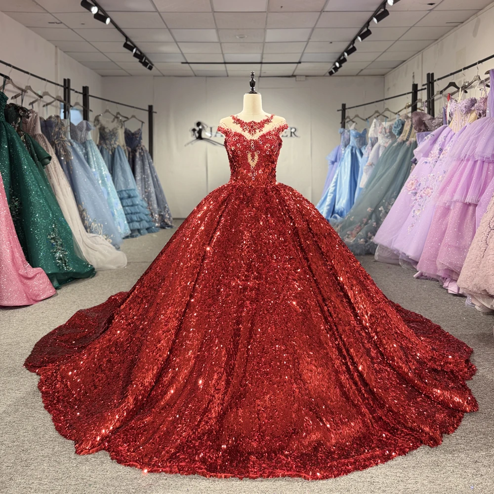 

Princess Style 15 Years Quinceneara Dress Crystals Beads Birthday Party Dress Customized Plus Size vestido de 15 quinceañera