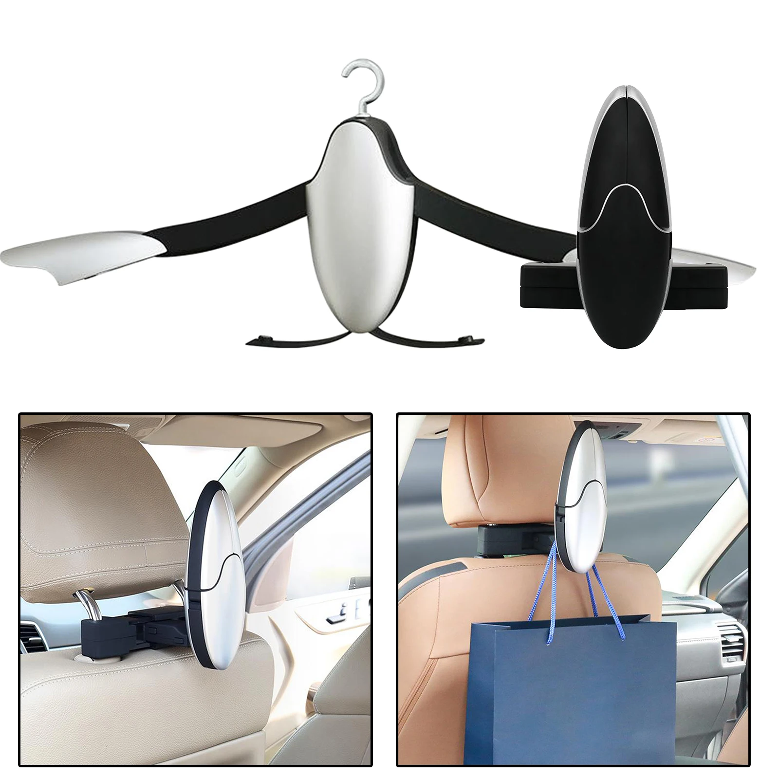Automotive Portable Folding Car Hanger Traveling Part,Car Hanger Backseat Storage for All Kinds of Clothes Jackets Handbag Purse