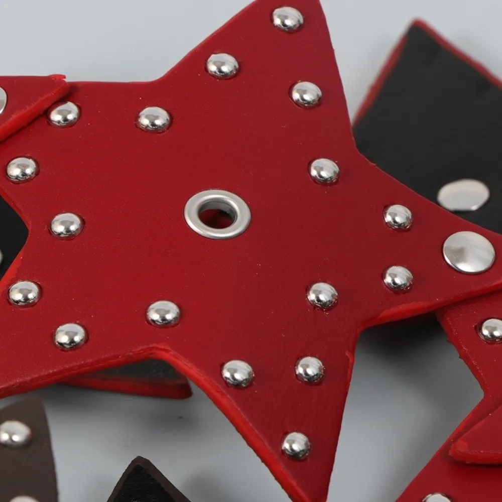 Y2K ريترو ستار المرقعة حزام بولي Leather الجلود واسعة حزام فاسق نجمة خماسية حزام رعاة البقر الغربية للنساء