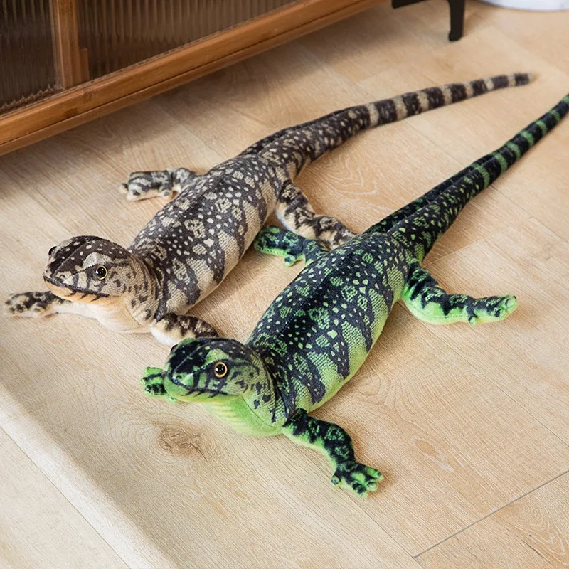 75cm Real Life Lizard Plush Toy Simulation Realistic Stuffed Wild Animals Toys Lifelike Green Brown Lizard Toy Gift For Children