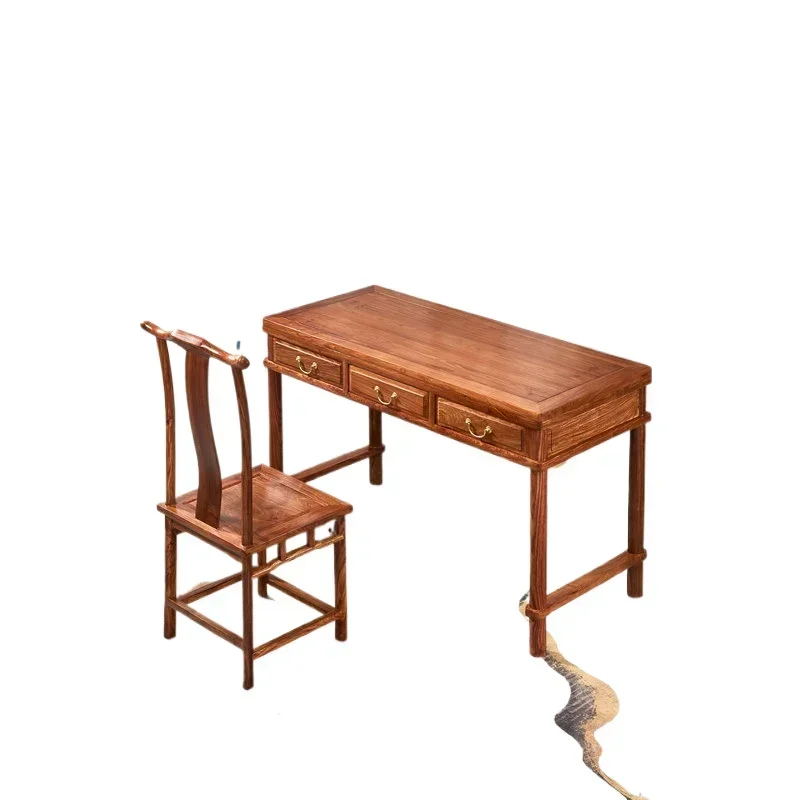 Mahogany Hedgehog Red Sandalwood Desk Student Writing Desk Adult Desk Simple New Chinese Three Drawing Table and Chair Simple