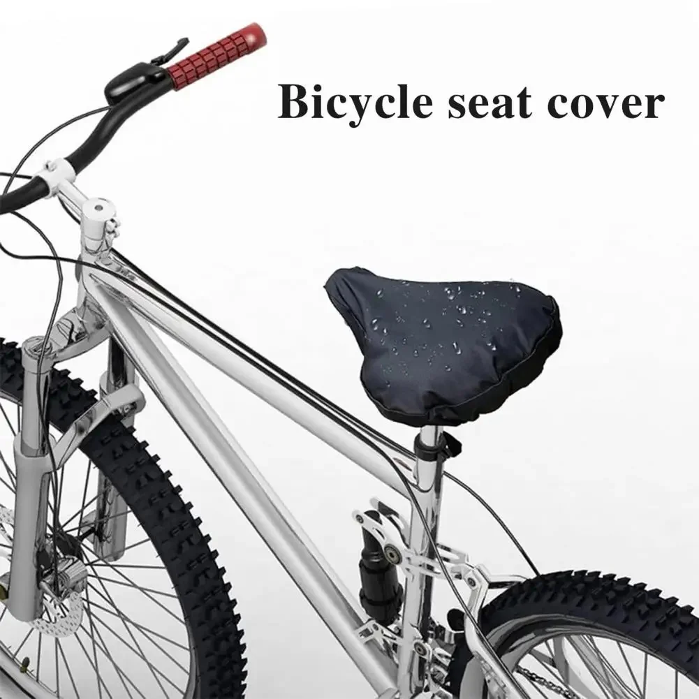ผ้าคลุมเบาะจักรยานพร้อมเชือกปรับได้ ผ้ากันน้ำแบบอ็อกซ์ฟอร์ด สำหรับจักรยานเสือภูเขา จักรยานถนน ป้องกันฝุ่นและแสงแดด