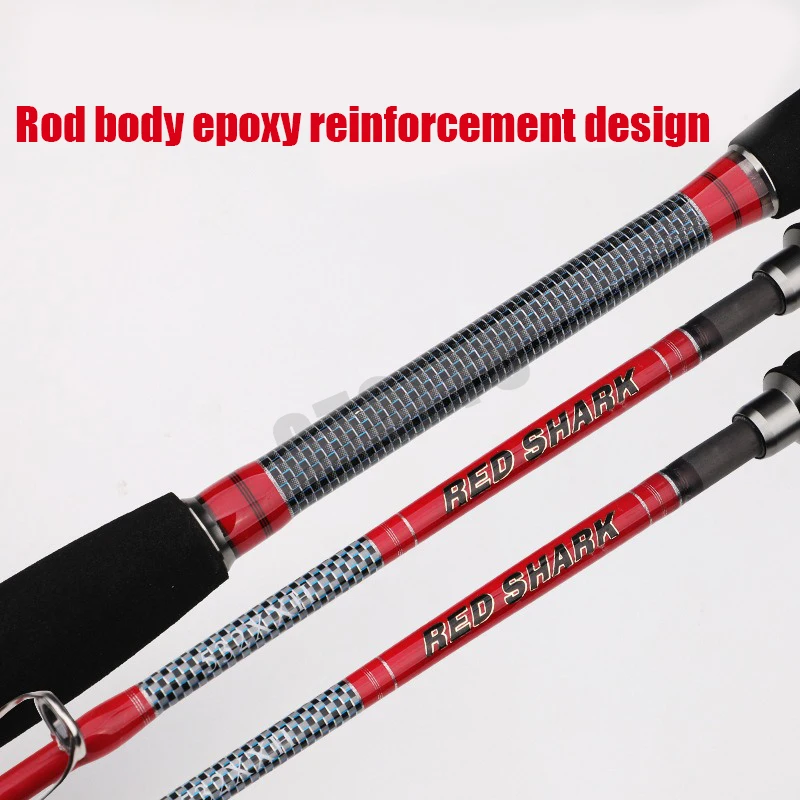 Wędka węglowa do połowów morskich, 1.6M, 2-częściowa, do rzucania/spinningu, przenośna wędka podróżna do łodzi, wędka surfingowa.