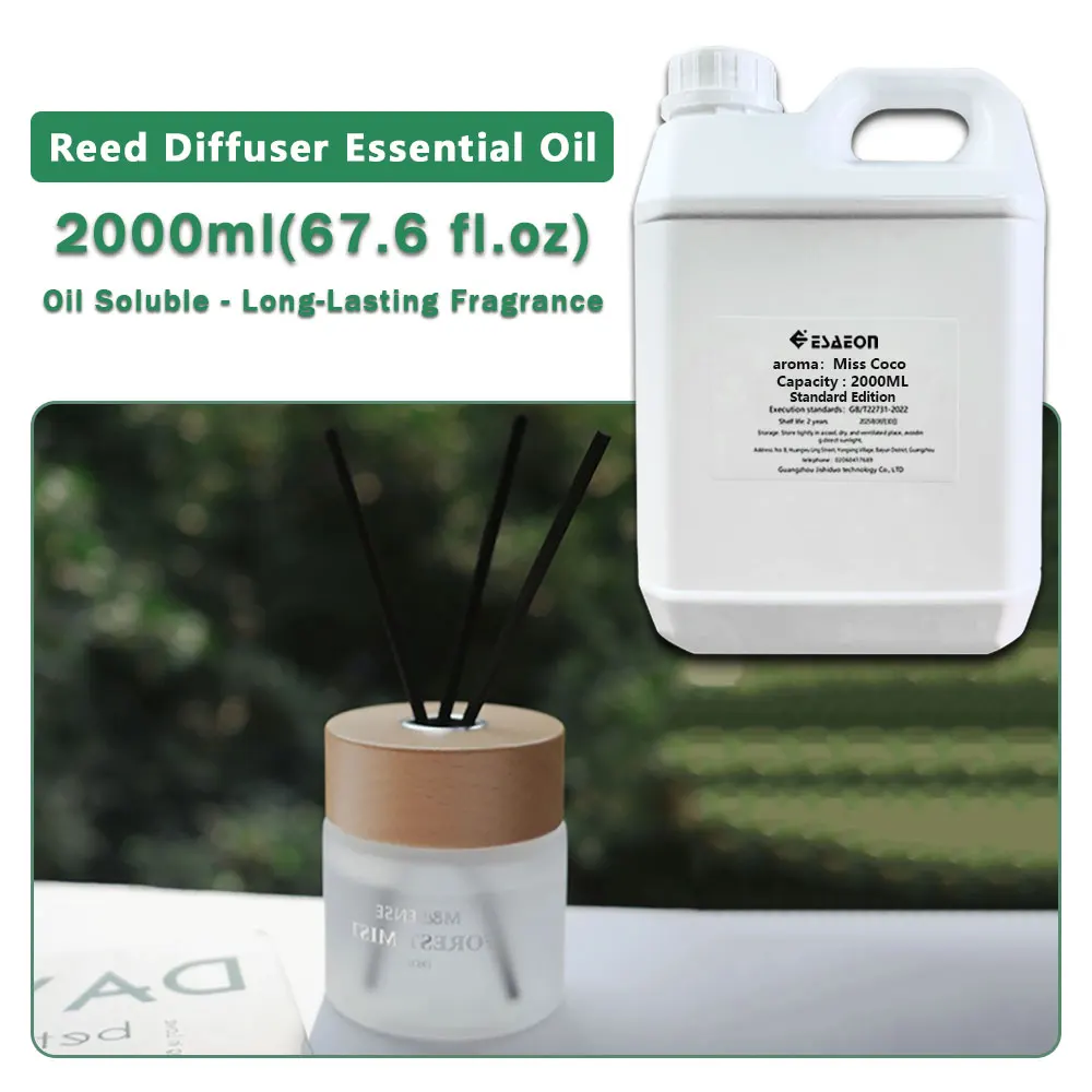 ESAEON Essential Oils, Vine Diffuser Replenishes Aromatic Oil, Aroma Reed Diffuser Oil, Miss Coco/Shangri-La 2000ML (67.6 fl.oz)