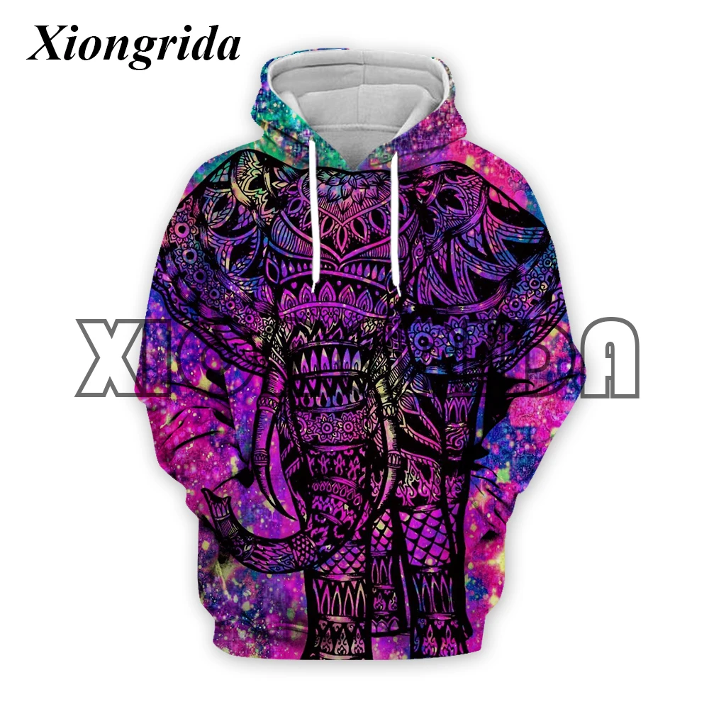 

Elephant Graphic Hoodies Mens Fashion Animal 3D Print Sweatshirts Casual Pullover Tops Hip Hop Hood Male Female Coat Clothing