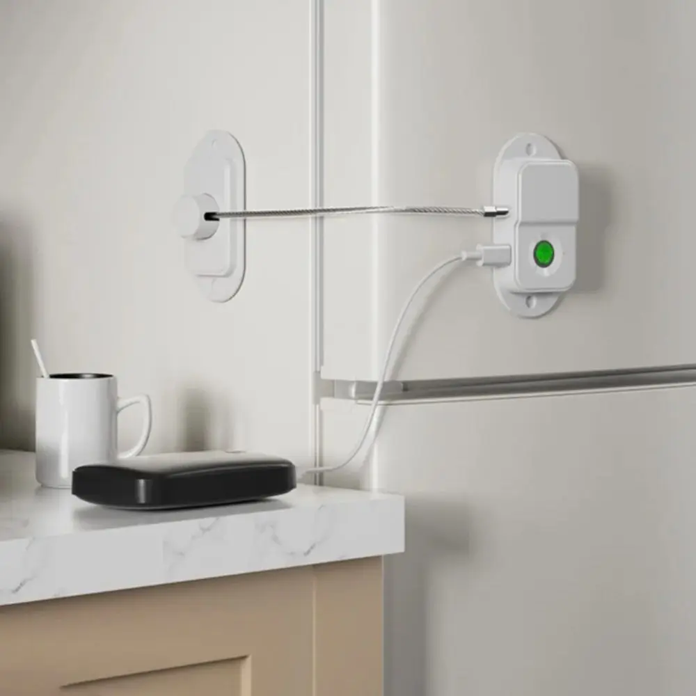 Stainless Steel Cable Rechargeable Fingerprint Lock Security Protection Fingerprint Recognition Child Safety Lock