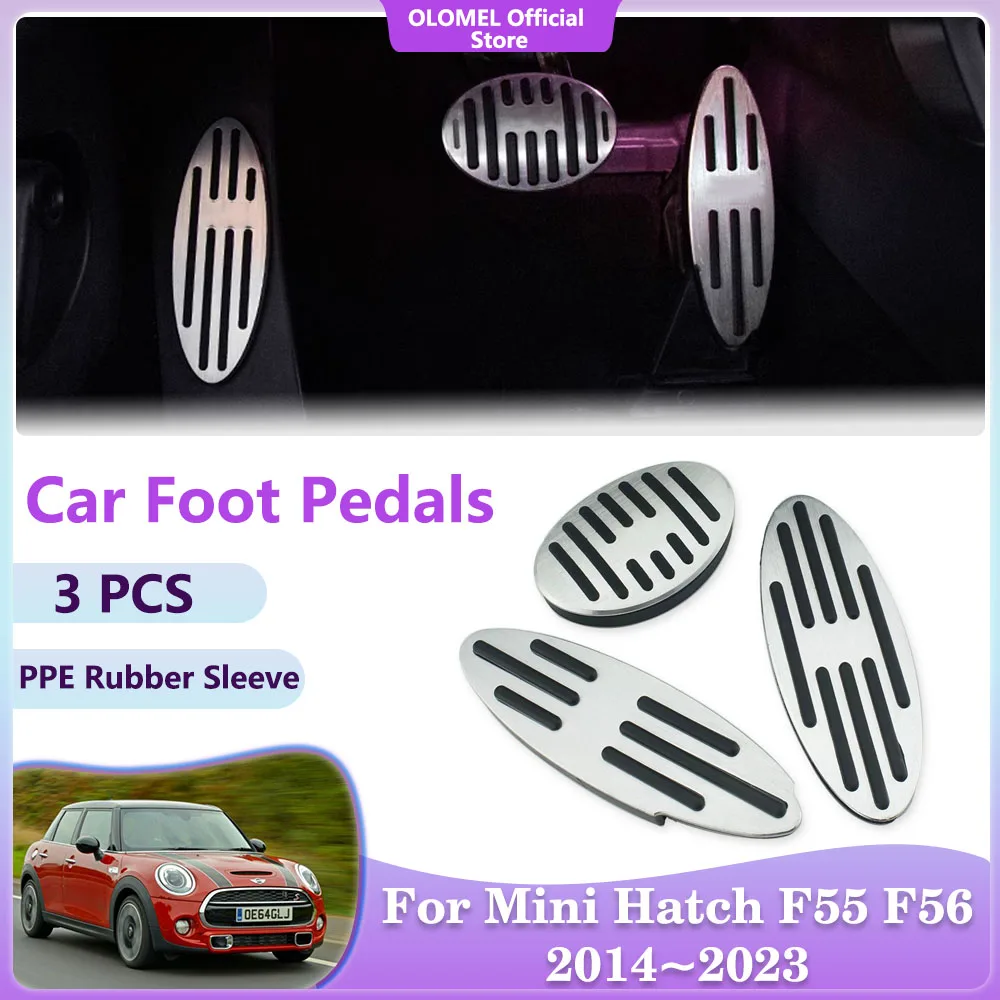 Car Foot Pedals for Mini Cooper Hatch F55 F56 F57 2014~2023 Rest Brake Accelerator Stainless Steel Alloy Tray Interior Acessorie