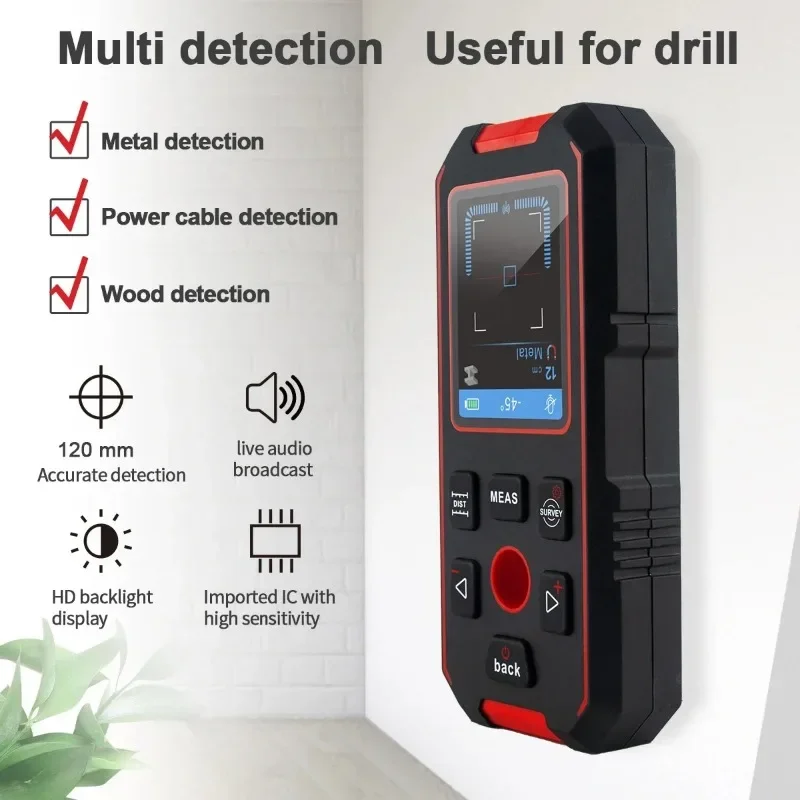 NF-518S detectores de metais industriais detector de metais cabo ac tubos de metal vergalhão detector de parede multifuncional com furo de posicionamento