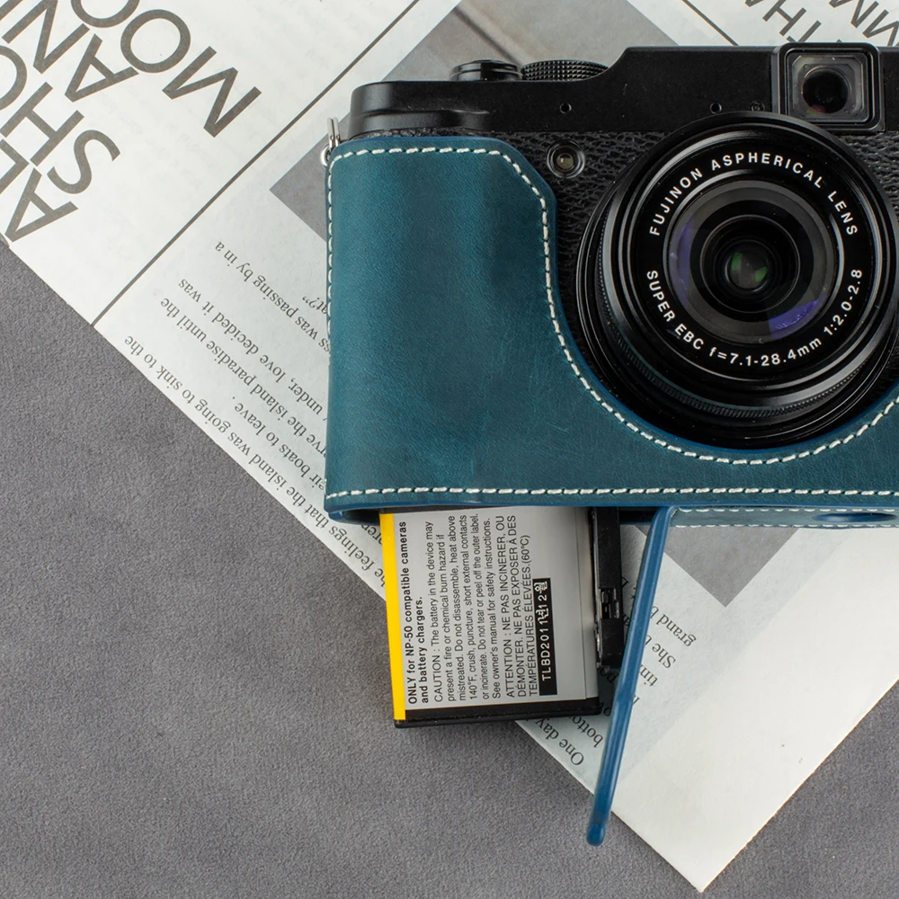 Capa protetora de couro para câmera fujifilm x20/x10, capa protetora de couro genuíno