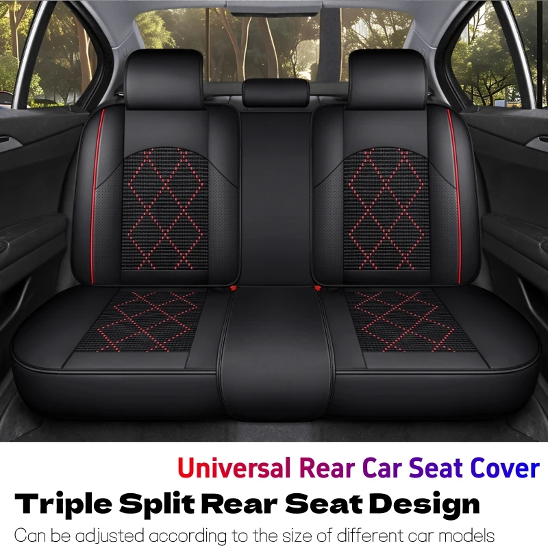 

Exquisite, Elegant, High-End, Comfortable, Cool and Breathable in Summer, Ice Silk Car Rear Seat Cover, Suitable for All Seasons, Durable and Easy to Care For, Split Design for Easy Installation, Does Not Affect the Use of Car Rear Armrests, Suitable for 